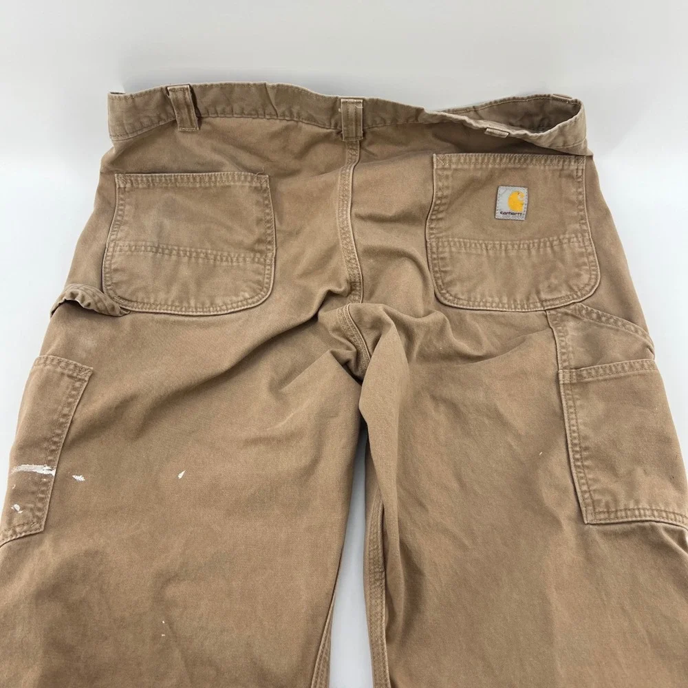 Carhartt B324-DKH Relaxed Fit Utility Work Pants Khaki Mens‎ 38x30 Distressed